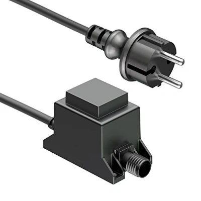 Image de ledscom.de Transformateur/alimentation pour LED 10W système enfichable NEMO, fiche, 12V AC, noir, IP65, basse tension, étanche, tension continue, courant continu, protection complète isolée,
