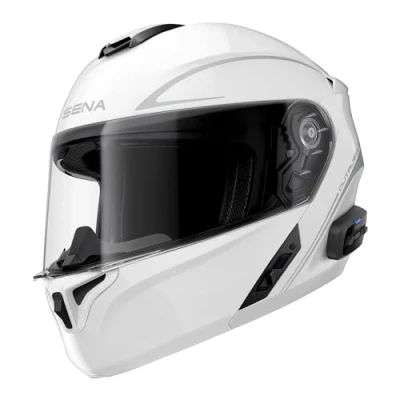 Image de Sena Outrush R Casque de Moto Bluetooth modulable avec système intercom (Blanc, L)