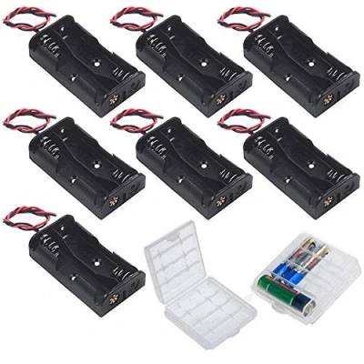 Image de GTIWUNG 7PCS AA Support de Batterie, Noir Batterie Stockage Boite Coffre Support, Battery Holder Box Case, 2 x 1,5V