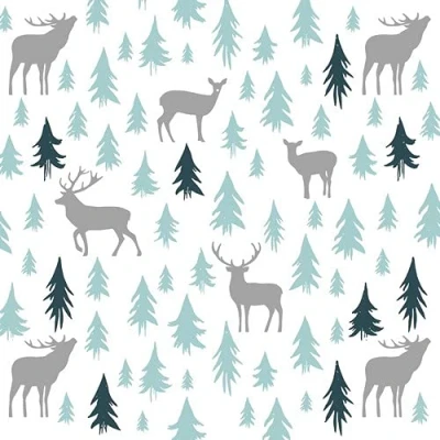 Image de Servietten Weihnachten Lot de 20 serviettes en papier motif silhouettes d&#039;animaux dans la forêt Hiver Noël Décoration table 33 x cm
