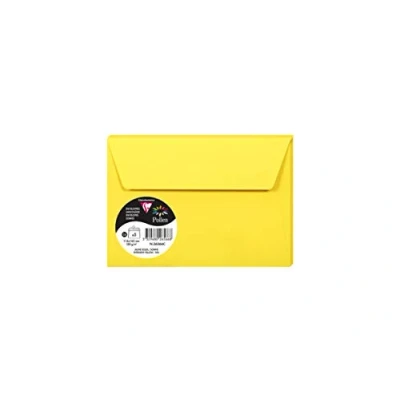 Image de Clairefontaine 26566C Sachet de 5 Enveloppes Auto Adhésives Format C6 (11,4x16,2cm) 120g Coloris Jaune Soleil Invitation Evènements et Correspondance Gamme Pollen Papier Premium Lisse