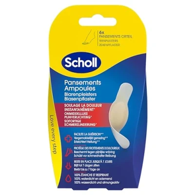 Image de Scholl pansements Ampoules Orteils Petit format Soulage Immédiatement la Douleur Cicatrisation Rapide Restent en Place Jusqu&#039;à 7 Jours Boîte de 5