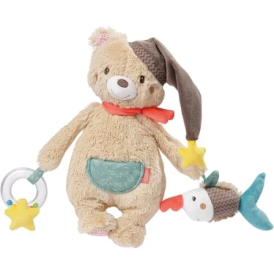 Image de Fehn Ours d&#039;activites Jouet de motricité a Suspendre Animal jeu pour bébé avec éléments préhension d&#039;éveil Doudou bébés et jeunes enfants à partir 0+ mois