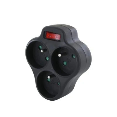 Image de CHACON Triplite Domino Noir 3 x 16 A avec Interrupteur