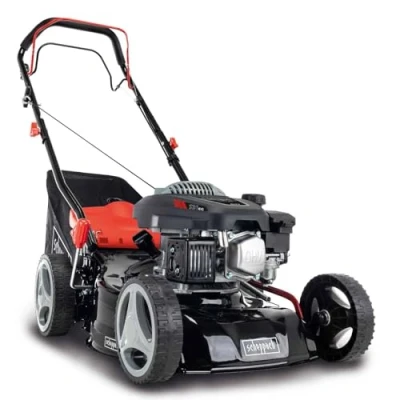 Image de Scheppach Tondeuse à Gazon Thermique MS132 42 3,4 CV Largeur de Coupe 42cm Robuste Fonction Mulching Panier 45L Réglage la Hauteur en 7 étapes (25 75mm)