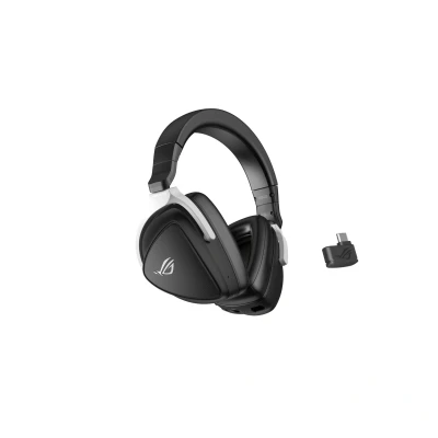 Image de ASUS Casque de jeu ROG Delta S (connexions sans fil USB C 2,4 GHz et Bluetooth, autonomie 25 heures, suppression du bruit par IA, compatible avec PC, Mac, PlayStation 5, Nintendo Switch)