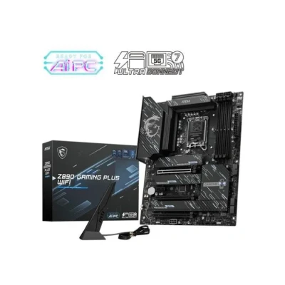 Image de MSI Z890 Gaming Plus WiFi Carte mère, ATX pour processeurs Intel Core Ultra (série 2), LGA 1851 Mémoire DDR5 (9200+MT/s OC), 1x PCIe 5.0, 1 x M.2 Gen5, Killer 5G LAN, Wi FI 7