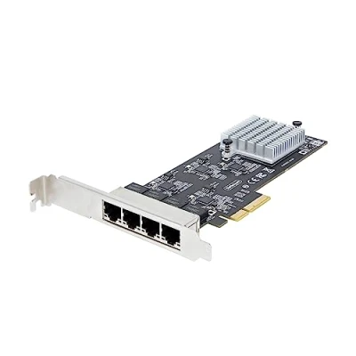 Image de StarTech.com Carte Réseau PCIe à 4 Ports 2,5 Gbps NBASE T, Intel I225 V pour PC Ethernet Multi Gigabit LAN Serveur PCI Express 2.1 (PR42GI NETWORK CARD)
