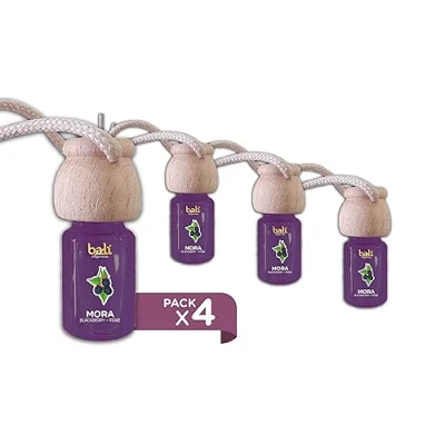 Image de Parfums Bali Pack de 4 désodorisants voiture Mûre 6 ml 0% d&#039;alcool, absorbe les mauvaises odeurs votre véhicule
