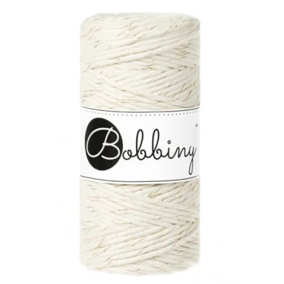 Image de Bobbiny Cordon en macramé 3 mm Triple torsadé, 100 m au Choix, Doré Naturel
