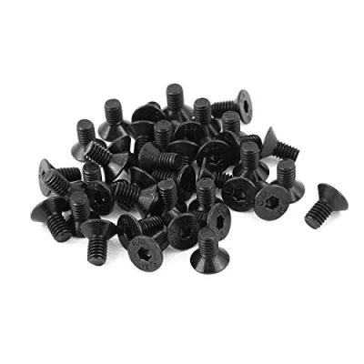 Image de sourcing map 50pcs Noir M4 x 8mm Acier Allié Vis Tête Fraisée