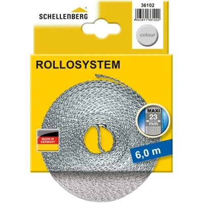 Image de Schellenberg 36102 Sangle pour volet roulant, 23 mm, 6 m, Gris