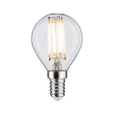 Image de Paulmann 28690 Ampoule LED à Filament en Forme de Goutte 4,8 W Intensité Variable Transparent 2700 K Blanc Chaud E14, 4
