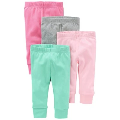 Image de Simple Joys by Carter&#039;s 4 Pack Infant and Toddler Pants, Vert Menthe/Rose/Gris, 6 9 Mois (Lot de 4) bébés Filles