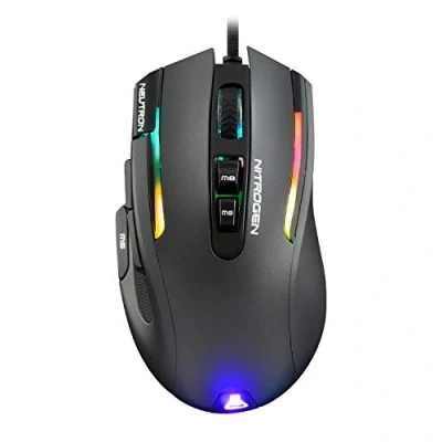 Image de The G Lab Kult Nitrogen Neutron Souris Gamer Filaire Haute Précision Capteur Optique 7200 DPI, RGB, 9 Boutons Programmables, Ultra Légère, Idéale MOBA/FPS Compatible PC/PS4/Xbox One Noire