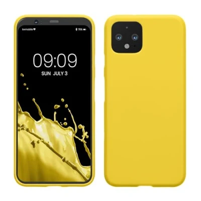 Image de kwmobile Housse Compatible avec Google Pixel 4 Coque de téléphone Protection Souple en Silicone Jaune radieux