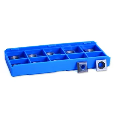 Image de SpeTool Lot de 10 inserts carrés en carbure tungstène rechange pour fraise à défoncer (12 mm x 12 mm, 2,2 d&#039;épaisseur), angle coupe 35 degrés, trou droit