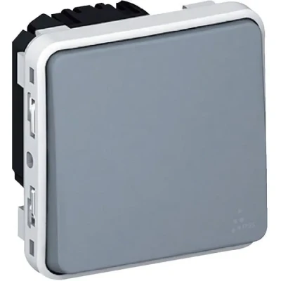 Image de LEGRAND Interrupteur simple 10A composable avec enjoliveur Plexo gris