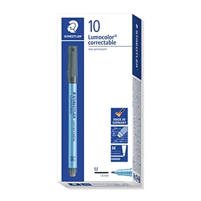 Image de Staedtler Lumocolor, marqueur non permanent, pour l&#039;écriture et le marquage, effaçable à sec résistant, Lot de 10 marqueurs, 305 M 3