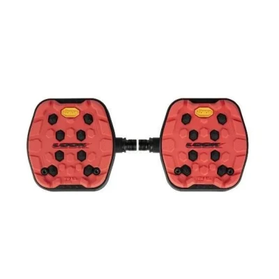 Image de LOOK Cycle Pédale de Vélo Trail Grip Plate avec Activ Adhérence Maximale Tout Terrain en Caoutchouc Innovant VTT Très Haute Performance Rouge
