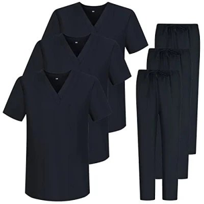 Image de Misemiya Pack * 3 Ensembles Uniforme sanitaire Unisexe Uniformes SANITAIRES MÉDICAUX 817 8312 X Large, Noir 68