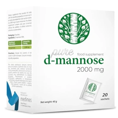 Image de D Mannose 2000 mg 20 sachets de complément alimentaire pour aider à lutter contre les infections des voies urinaires