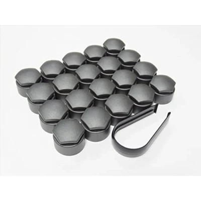 Image de Partsdealers® Cache écrous ronds pour Audi A1 A3 A4 A5 A6 A7 A8 TT Q3 Q5 Q7 17 mm (gris foncé mat)