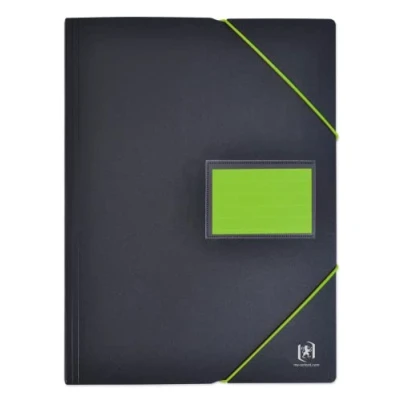 Image de OXFORD Protège Documents Students A4 120 vues / 60 Pochettes Couverture Polypro Bicolore Noir/Vert