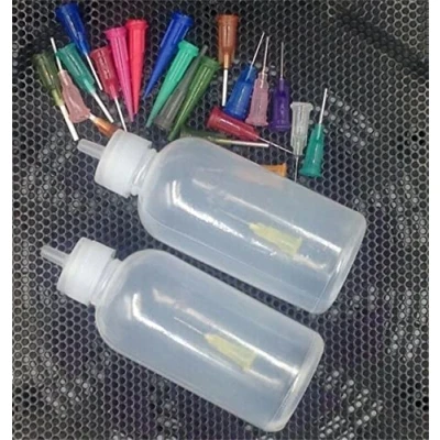 Image de Lot de flacons applicateurs 50 ml avec 21 aiguilles distribution pour loisirs créatifs, peinture acrylique, huile, artisanat, œuvres d&#039;art, créatifs