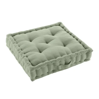 Image de douceur d&#039;intérieur, Coussin de Sol (50 x 50 10 cm) Twily Sauge, Coton / Polyester Recyclé