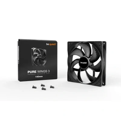 Image de be quiet! Pure Wings 3 140mm ventilateur, vitesse de pointe élevée, faible régime minimum, cadre du ventilateur optimisé, pression d&#039;air extraordinaire