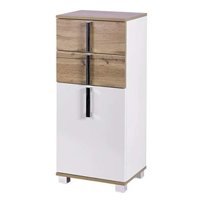 Image de Schildmeyer Armoire latérale, Blanc Brillant/chêne, 40,3/32 / 94,8 cm