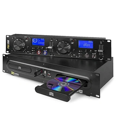 Image de Power Dynamics PDX350 Lecteur CD, MP3, Mémoire Anti Chocs, Fonction Reloop, Affichage LCD Rétro Éclairé, Double Port USB, Grandes Molettes Ergonomiques, CD