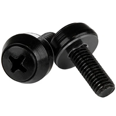 Image de StarTech.com Vis M6 Pack de 50 M6x12 montage pour rack et armoire serveur Noir (CABSCREWSM6B)