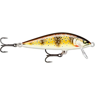 Image de Rapala Leurre de Pêche Countdown Elite Construction Balsa Eau Douce Coulant Profondeur Nage 0,9m Taille 4,5cm / 3,5g Fabriqué en Estonie Gilded Mediterranean Trout