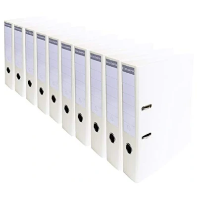 Image de Exacompta Réf. 53748E Carton de 10 Classeurs à levier A4 Prem&#039;Touch Dos 70 mm Mécanique 75 Dimensions extérieures : 32 x 29 7 cm Format classer Coloris Blanc