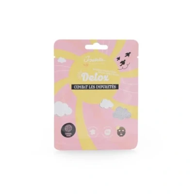 Image de Isabelle Laurier Masque visage en tissu DETOX Charbon Routine Beauté, Soin du visage, Hydrate la peau Idée cadeau Fille, Femme, Pose facile 1 unité
