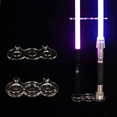Image de WANLIAN Support mural vertical pour sabre laser d&#039;épée compatible avec la plupart des sabres (3 trous)