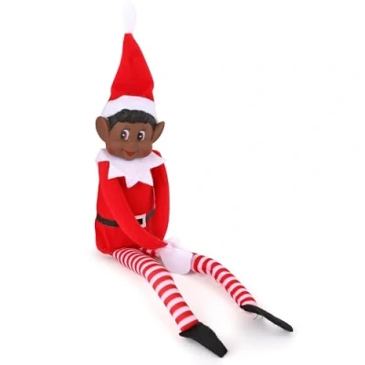 Image de Elfes Behavin Badly Elfe de Couleur 30,5 cm avec Visage en Vinyle et Corps Doux Coquin Noël (Elfe Noir)