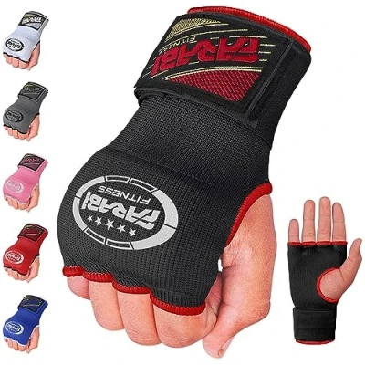 Image de Farabi Mitaines d&#039;entraînement hybrides pour salle de sport, fitness, boxe, MMA, boxe thaïlandaise Rembourrage gel S/M noir