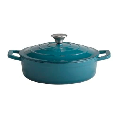 Image de APS 88312 5 Stars Cocotte en fonte avec couvercle Compatible induction et four support de Ø 25 cm 2,5 l Turquoise