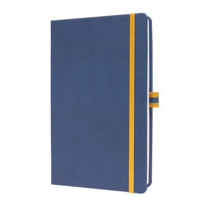 Image de Sigel LS105 Carnet de notes, A5, ligné, couverture rigide Idéal comme journal intime, bullet journal, livre d&#039;idées, cahier d&#039;écriture 176 pages, bleu/jaune Linsescape