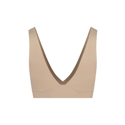 Image de Bye Bra soutien gorge plongeant profond, bretelles larges, rembourrage amovible, de la poitrine, sans armatures, vêtement galbant sculptant, beige/noir, S XXL, beige,