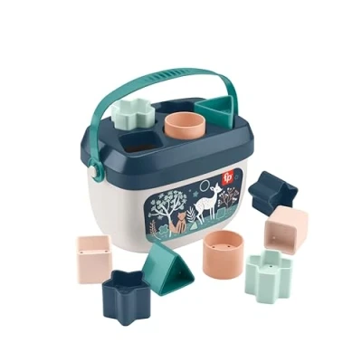 Image de Fisher Price Mon Trieur de Formes Faon, Boite avec 10 Blocs pour Apprendre à Trier et Empiler, Jouet Bébé Enfant des 6 Mois, HJP20
