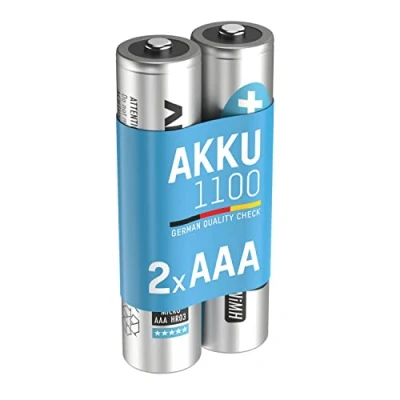Image de Ansmann Piles Réchargeables NiMH AAA/HR03 (Micro) Type AAA 1100mAh 2