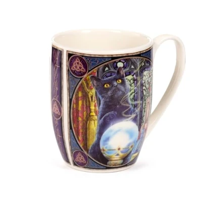 Image de Puckator Tasse en porcelaine 300 ml Witch&#039;s Apprentice Cat Chats Design de Lisa Parker