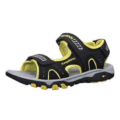 Image de KangaROOS Mixte K celtic Kento Sandale, Jet Black Lemon Chrome, 39 EU