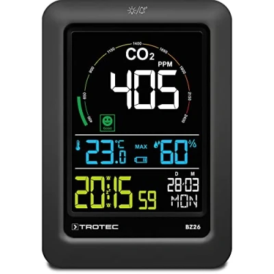 Image de TROTEC Moniteur de qualité l&#039;air au CO2 BZ26 feu signalisation CO2, Appareil mesure la intérieur