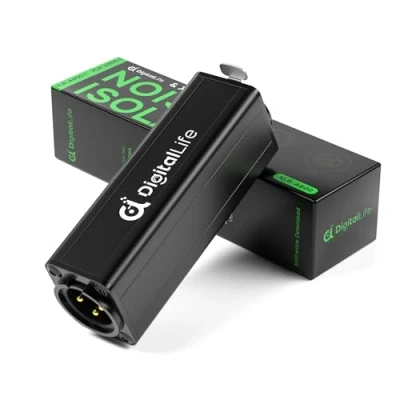 Image de DigitalLife Isolateur de Bruit Audio XLR Mono (Éliminateur Bourdonnement Passif, A600 I, M/F)