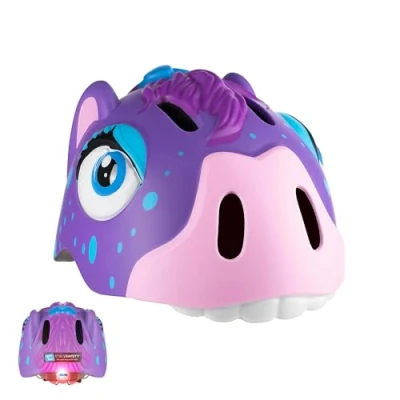Image de Crazy Safety Casque de vélo pour Enfants 2 7 Ans vélo, Skateboard, Course, Trottinette, Rollers 3D Animalier léger et Ajustable 49 55 cm (Cheval Violet)
